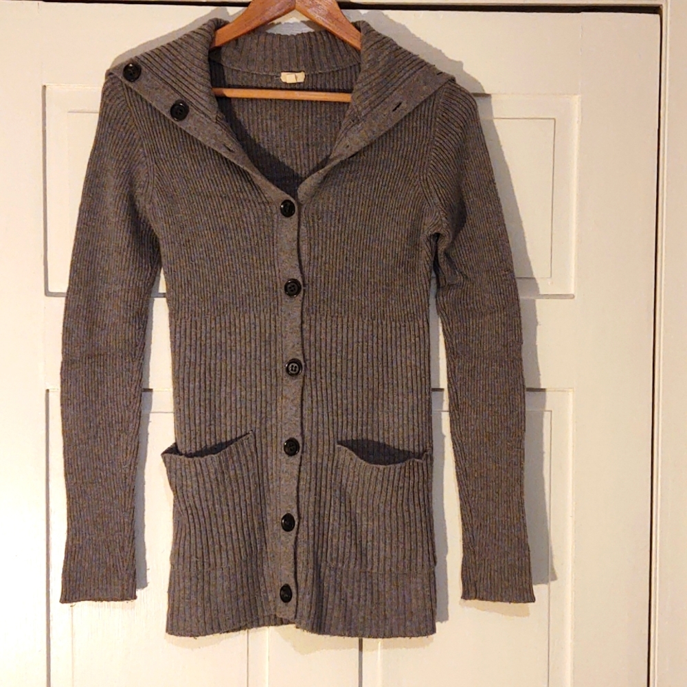 Jcrew Grey Button Up Sweater